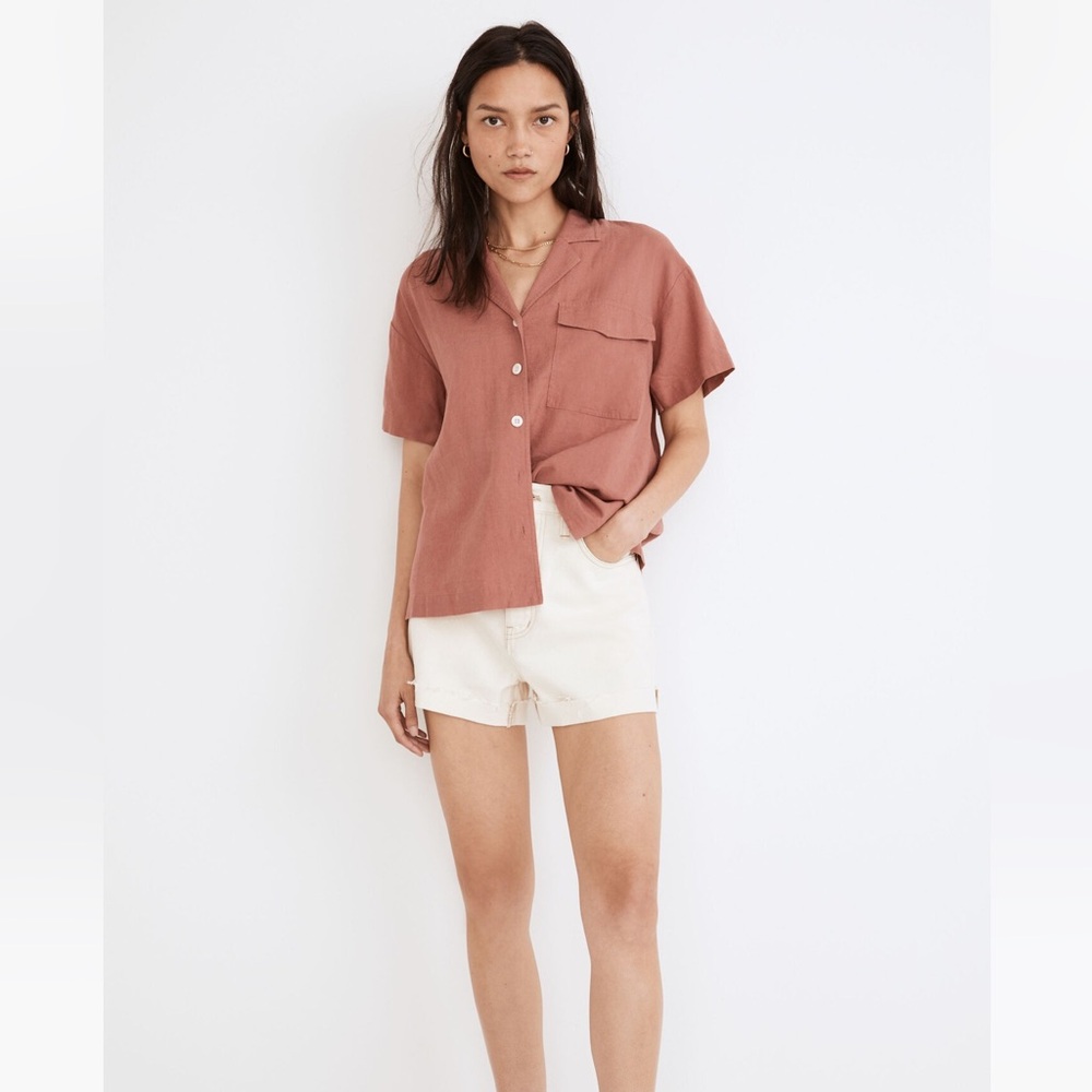 Madewell Linen Blend Camp Shirt